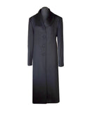 black Ladies luxury cashmere coat with fox trim collar