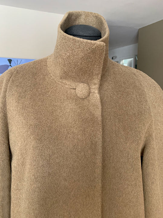 High collar cashmere coat on sale