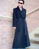 Classic cashmere coat with a belt.
